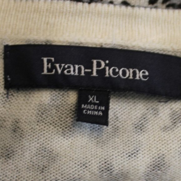 Evan-Picone Leopard Print Button-Front Cadigan Sweater - Picture 5 of 6